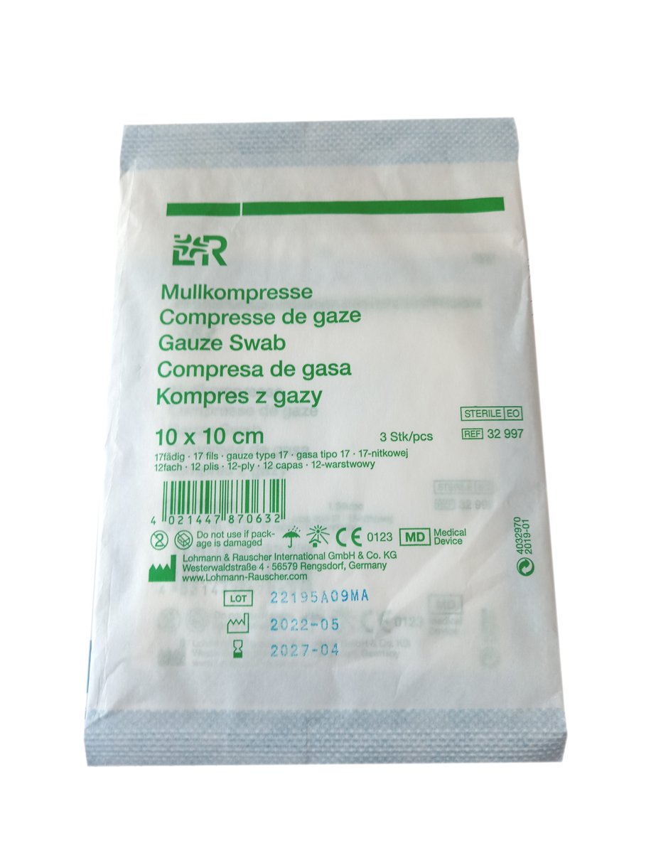 Kompres Z Gazy L&r 5X5CM Opakowanie 3 Sztuki