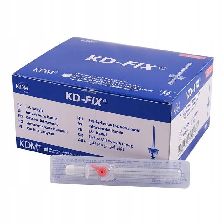 KDM - Kaniule KD-FIX G20 1,1, Różowe, 50 szt.