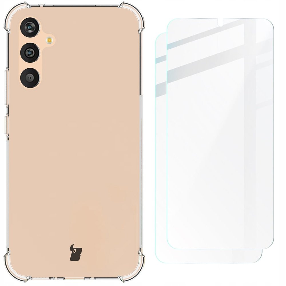Bizon Etui + 2x szkło Case Clear Pack do Samsung Galaxy A34 5G, przezroczyste