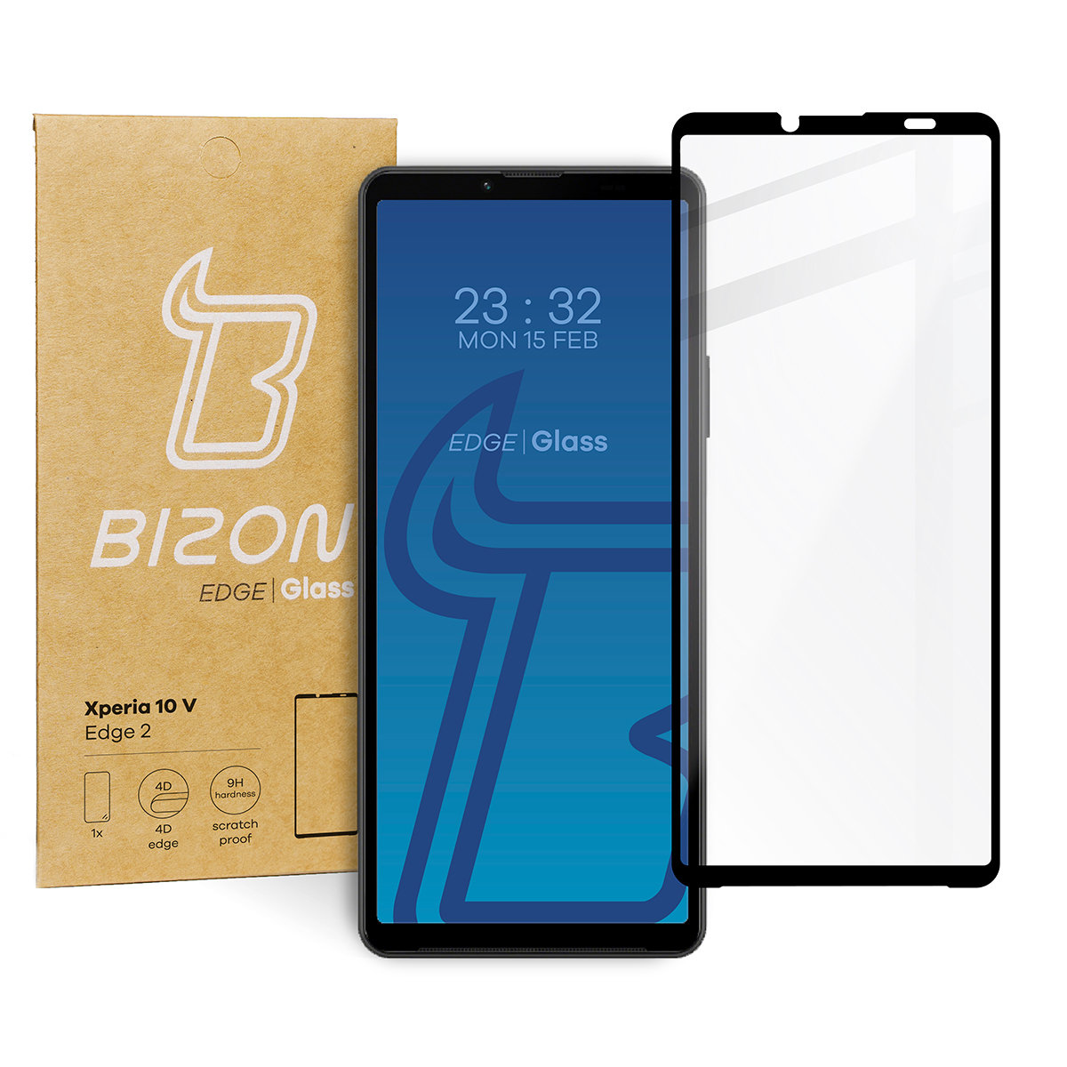 Szkło Hartowane Bizon Do Xperia 10 V, Czarne