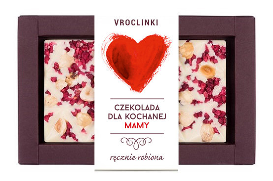 Czekolada Biała Z Malinami I Orzechami Laskowymi - Dzień Matki Serce
