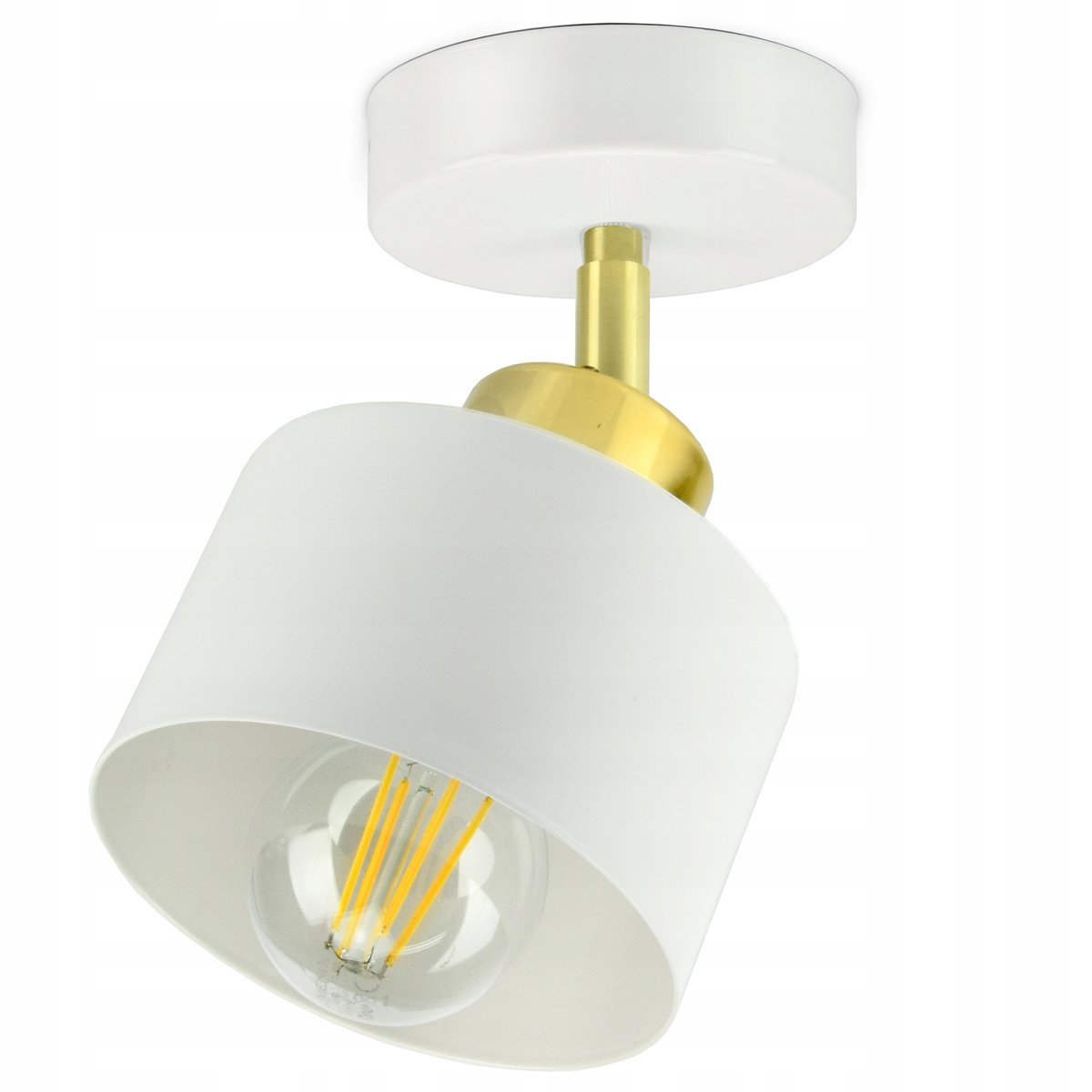 Lampa Sufitowa Plafon Roller Biała Złota 370-Eg1