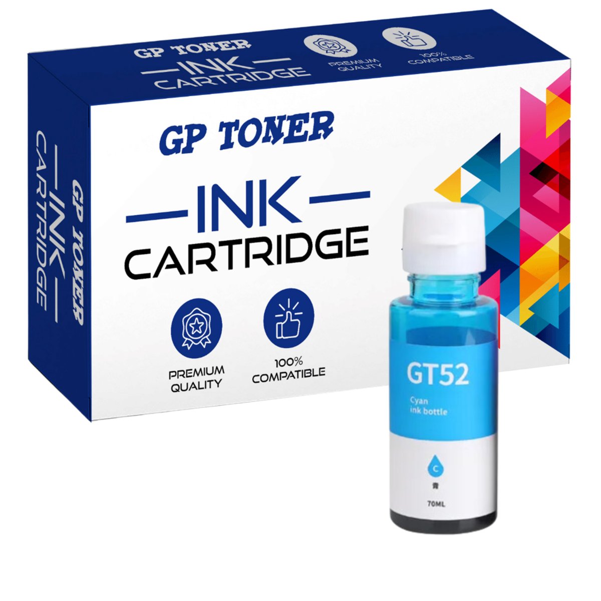 Tusz Gt52 Do Hp Smart Tank 310 315 410 415 417 419 500 510 513 515 518 Cyan