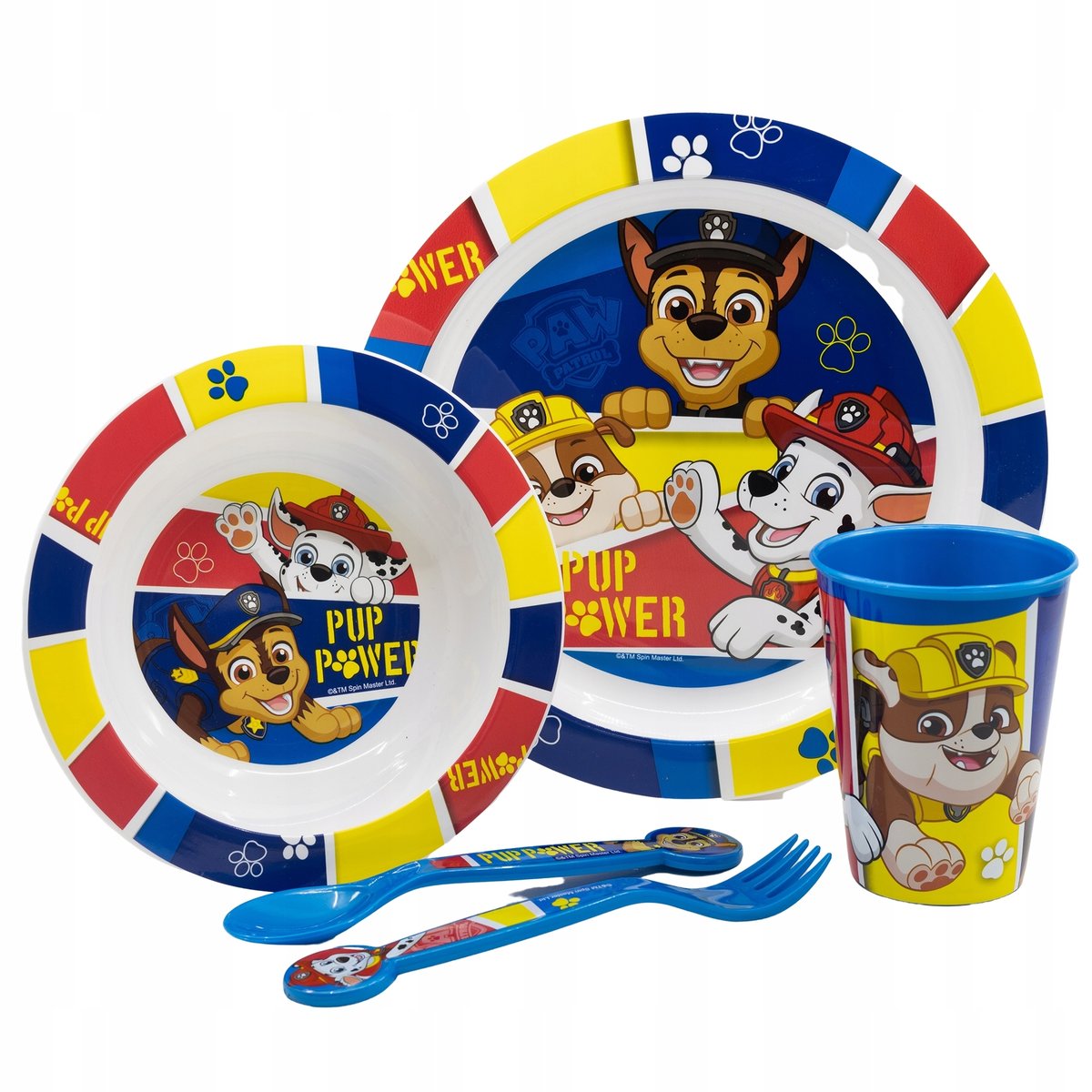 Paw Patrol Psi Zestaw Naczyń Miska Talerz Sztućce