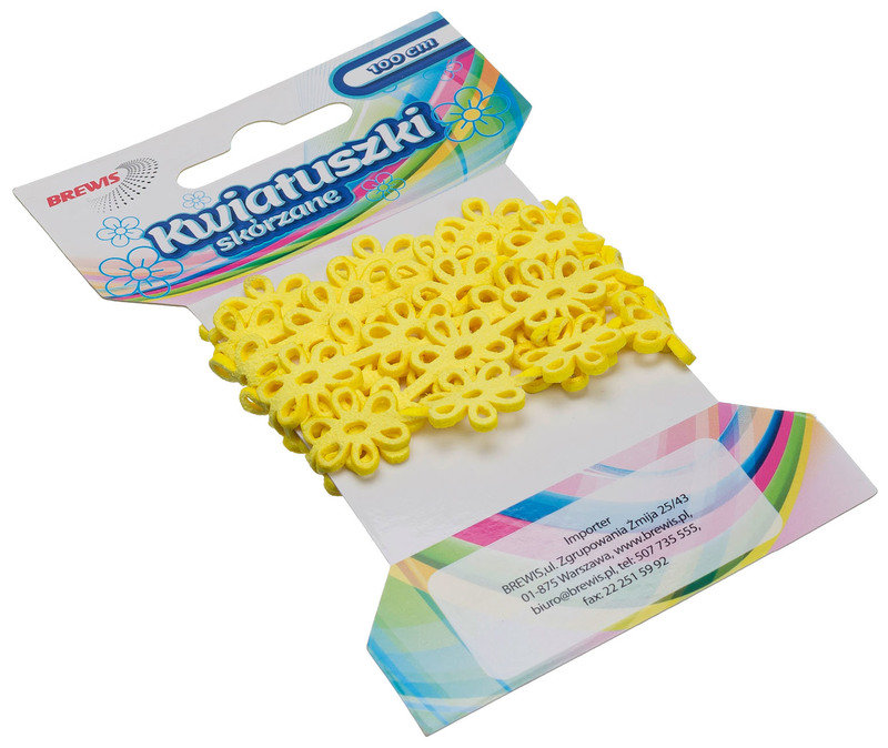 BREWIS Łańcuszek kwiatki skórzane żółte 1m Brewis KSL