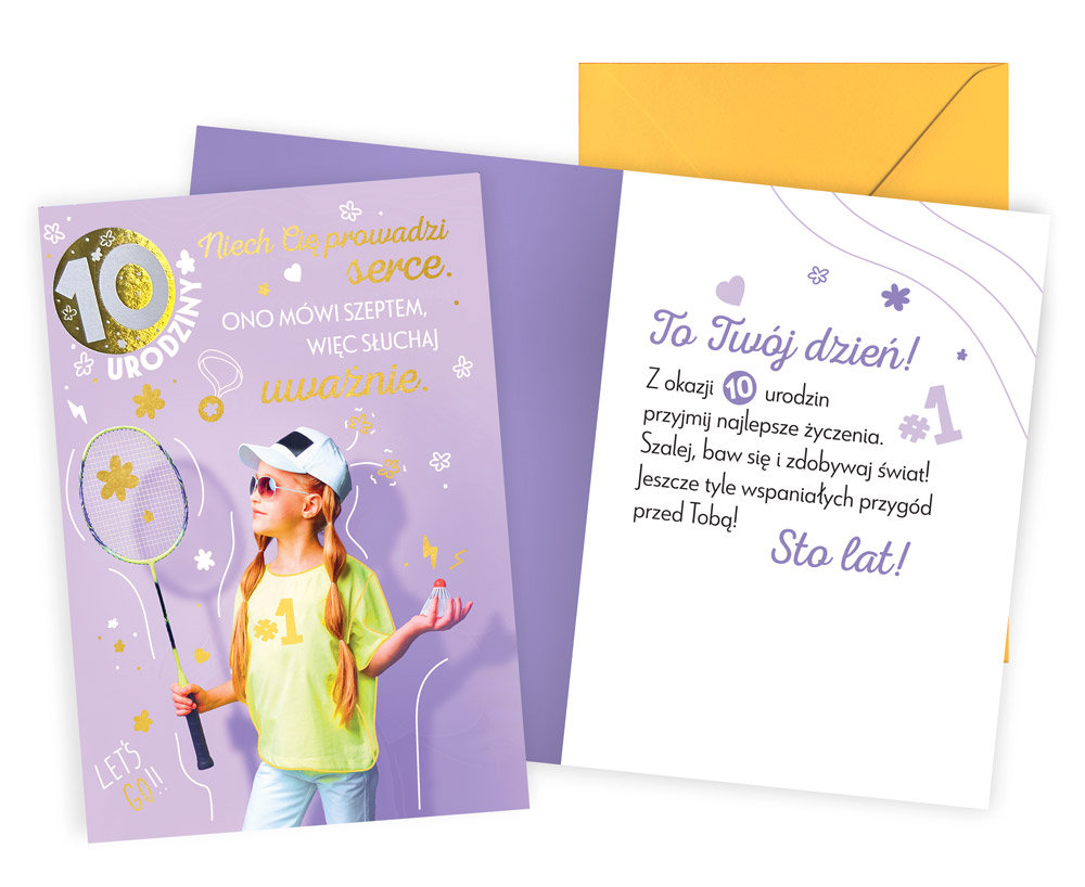 Karnet Urodziny 10 dziewczynka - Kukartka