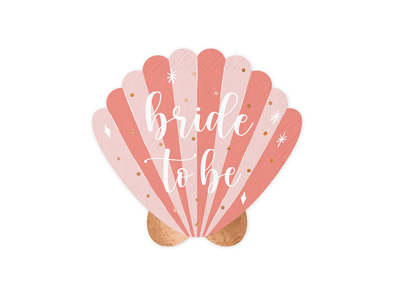 Serwetki Muszelka Bride to be 13.5x13cm 20szt - PartyDeco