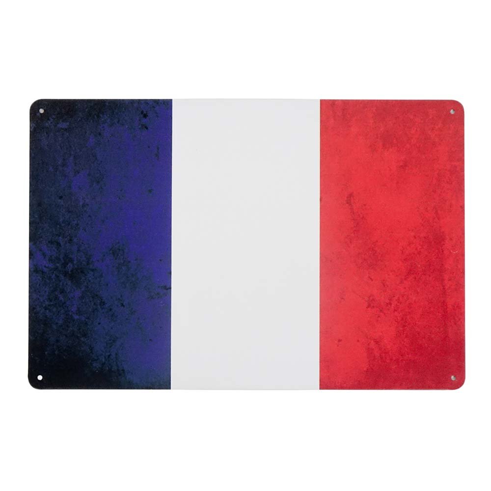 Plakat Tabliczka Dekoracyjna Metalowa Flaga Francji