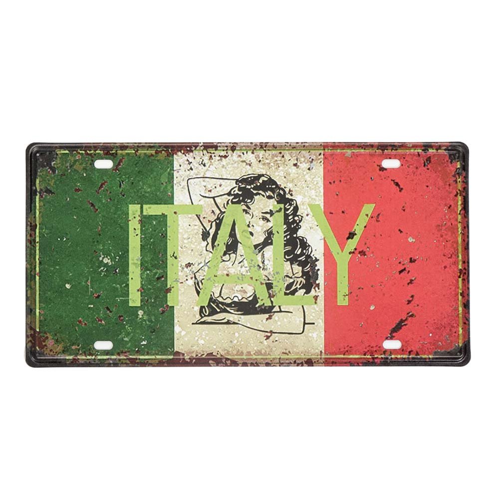 Tabliczka Dekoracyjna Metalowa Italy