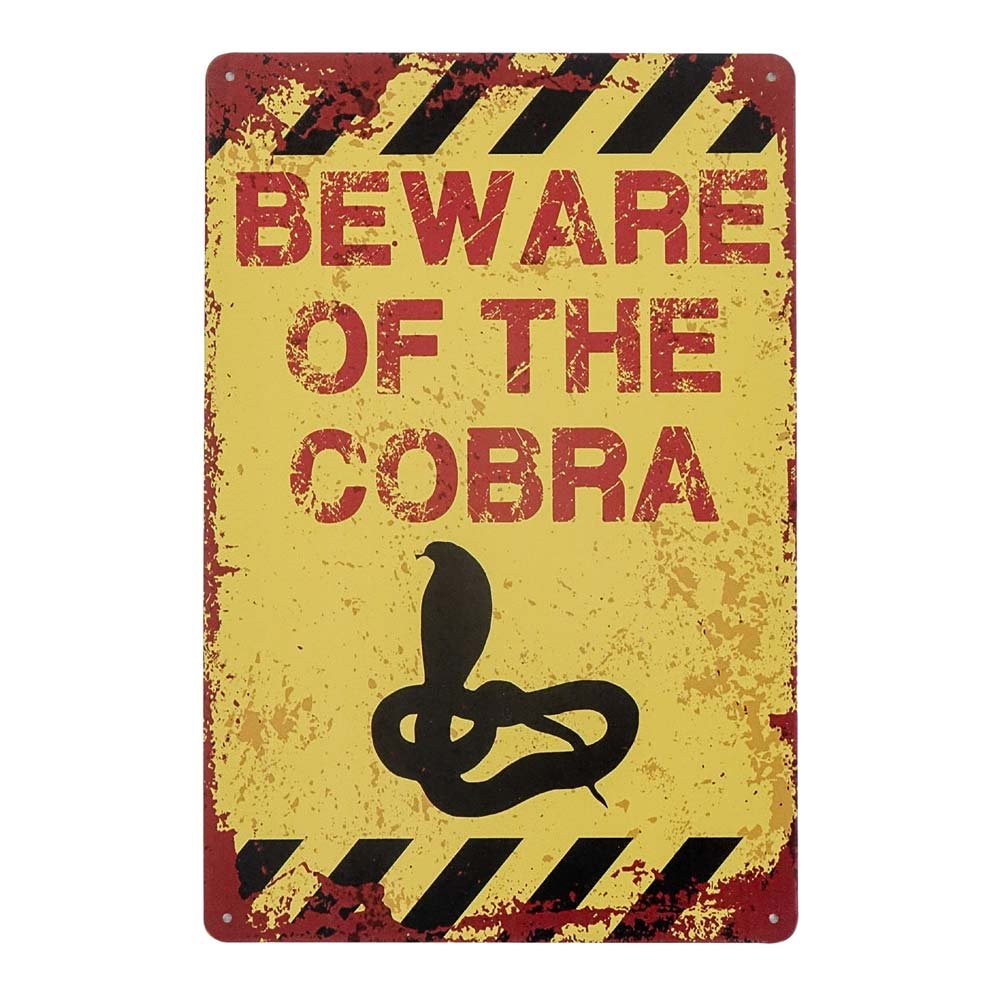 Plakat Tabliczka Dekoracyjna Metalowa Beware Of The Cobra