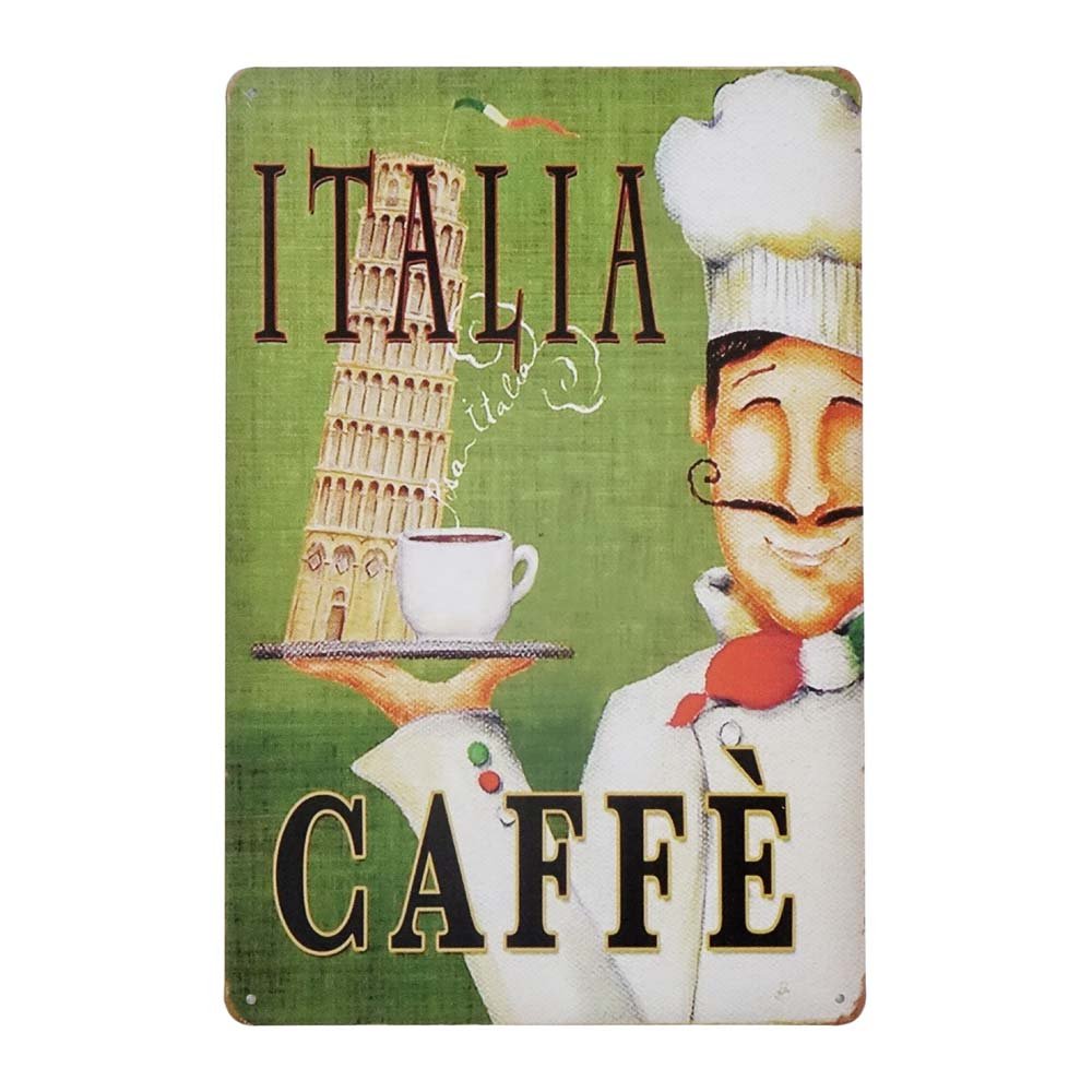 Tabliczka Dekoracyjna Metalowa Italia Caffe