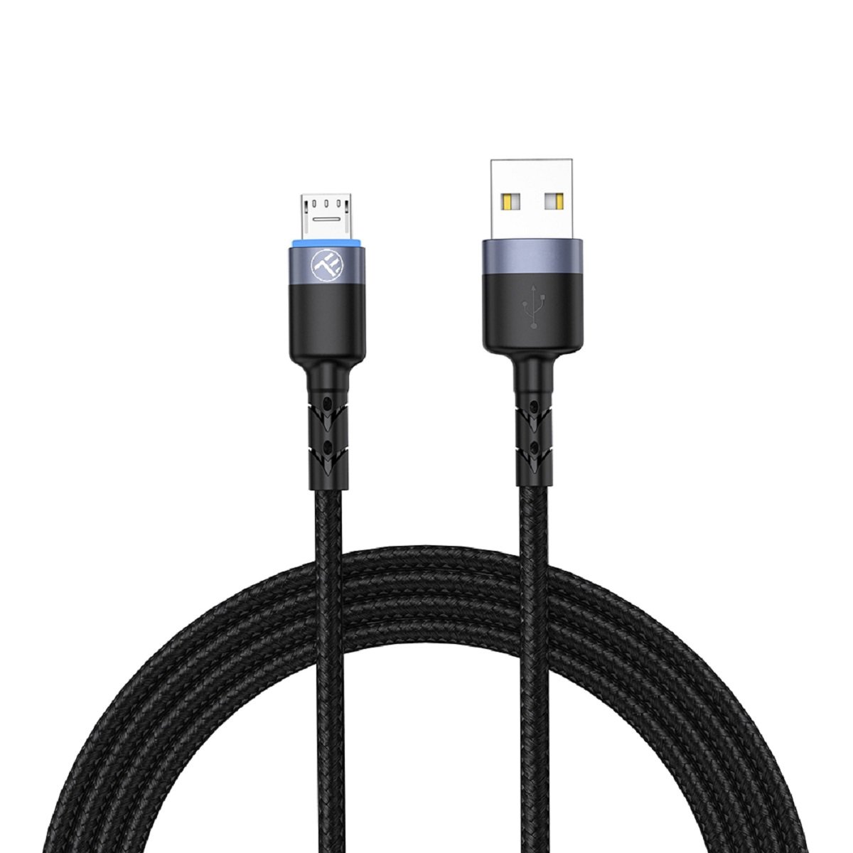 Tellur Data Cable, Usb To Micro Usb, Led, Nylon Braided, 2M, Black