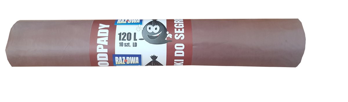 Worki Na Odpady Raz Dwa Ldpe Brązowe 120L 10 Sztuk Szerokie Segregacja