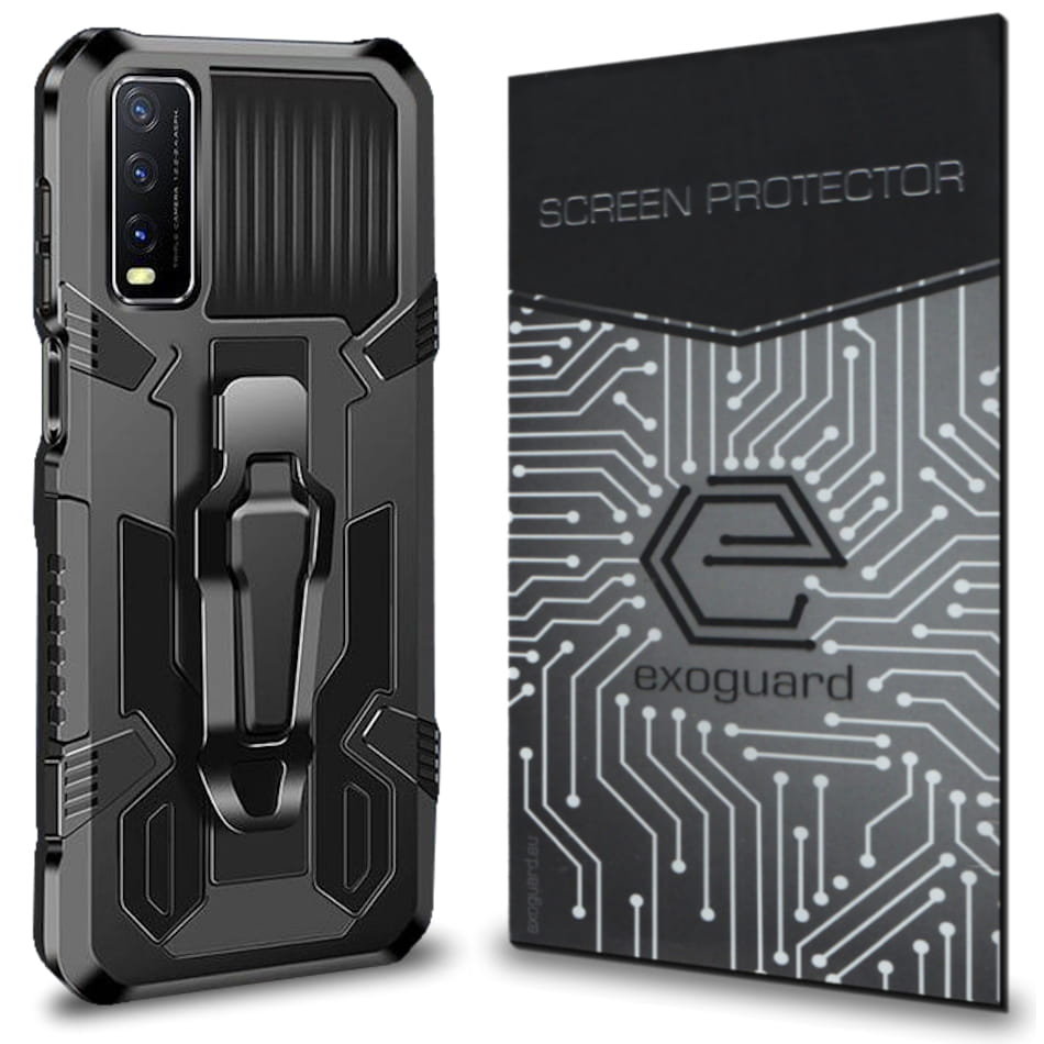 Etui Exoguard Predator + Szkło - Vivo Y72 5G - Pancerne Case Obudowa Futerał