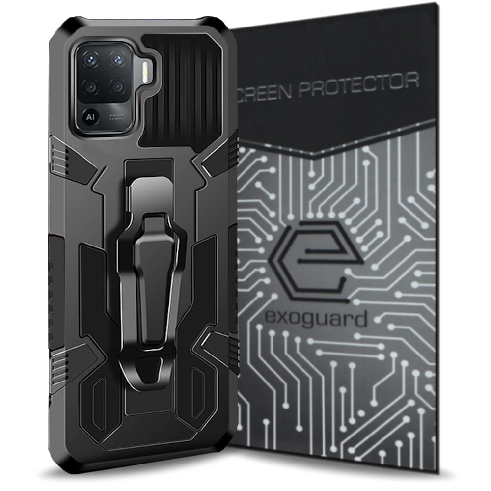 Etui Exoguard Predator + Szkło - Oppo Reno 5 Lite - Pancerne Case Obudowa Futerał