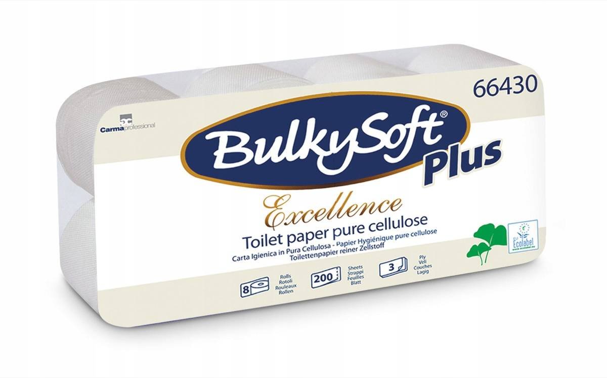 BULKYSOFT Papier toaletowy BulkySoft EXCELLENCE 3w 23m biały miękki celuloza małe opakowanie 8 rolek 66430 A8