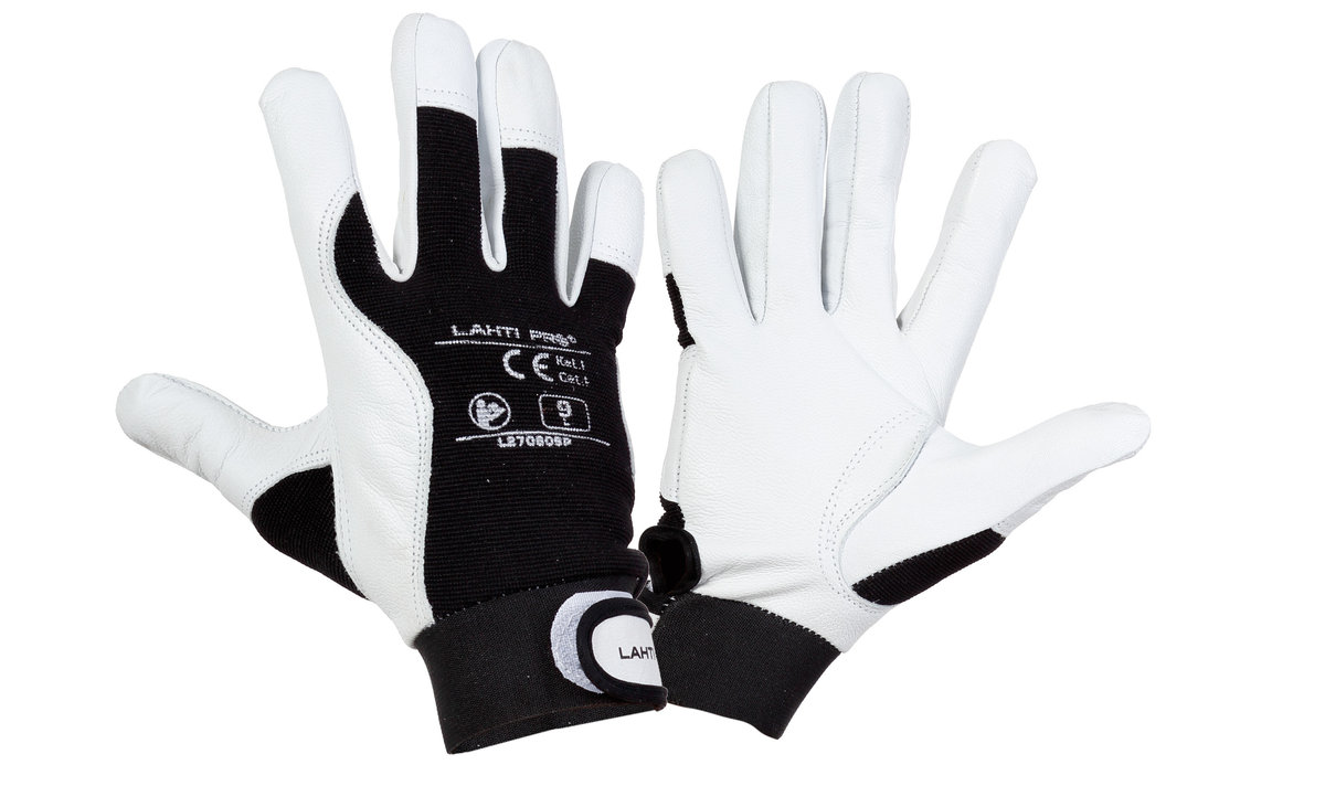 LAHTI PRO LAHTI RĘKAWICE ZE SKÓRY KOZ. CZAR. L270810P, KARTA, 