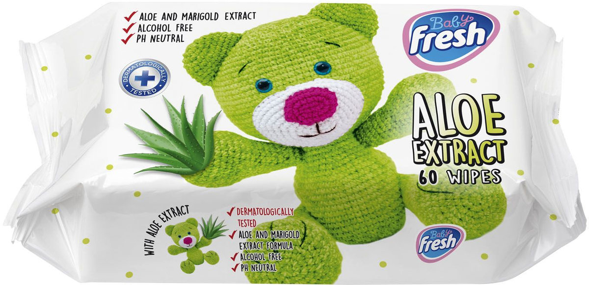 Baby Fresh - Chusteczki Nawilżane - Aloes - 60 Szt.