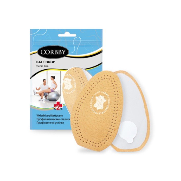 Skórzane Półwkładki Do Obuwia Amortyzujące Half Drop Corbby R. 37/38