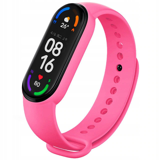 Opaska Pasek Silikonowy Do Xiaomi Mi Band 5/6 - Hot Pink