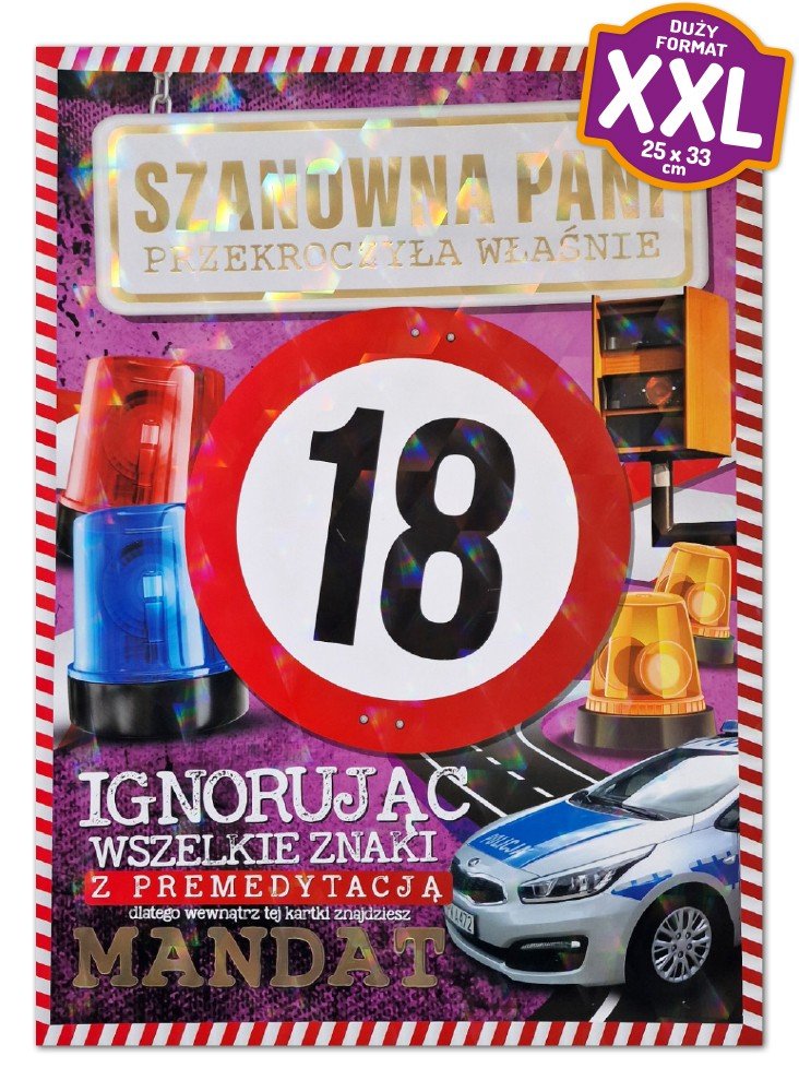 Kartka Na 18 Urodziny Xxl Big Z Mandatem Ple2