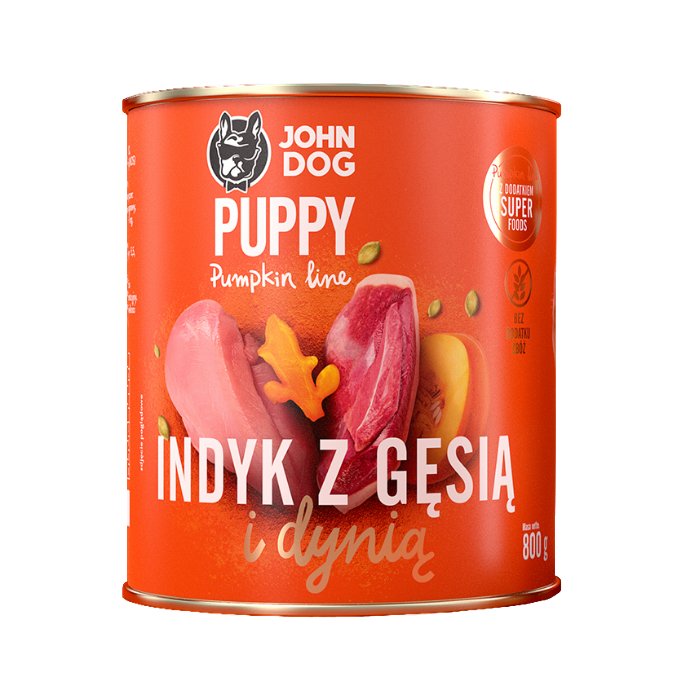 JohnDog Pumpkin Junior Indyk z Gęsią 800g