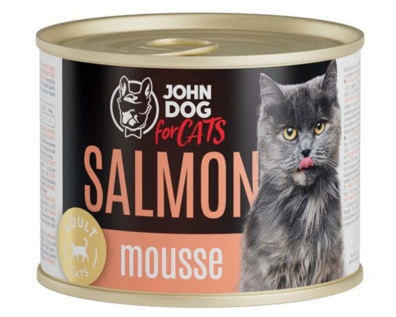 JohnDog For cats Mousse łosoś mus 200g