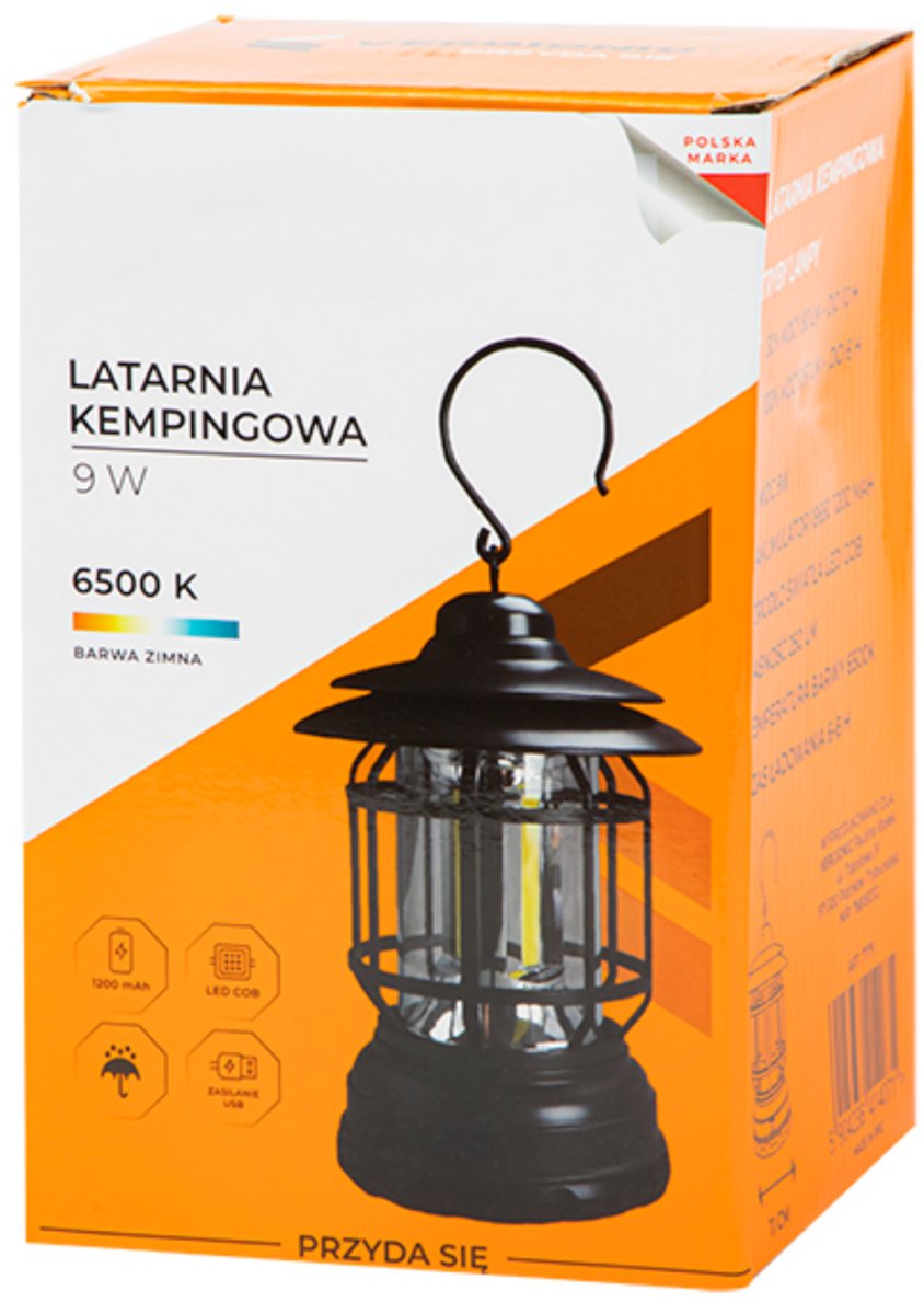 Lampa akumulatorowa campingowa lampion latarka 9 W