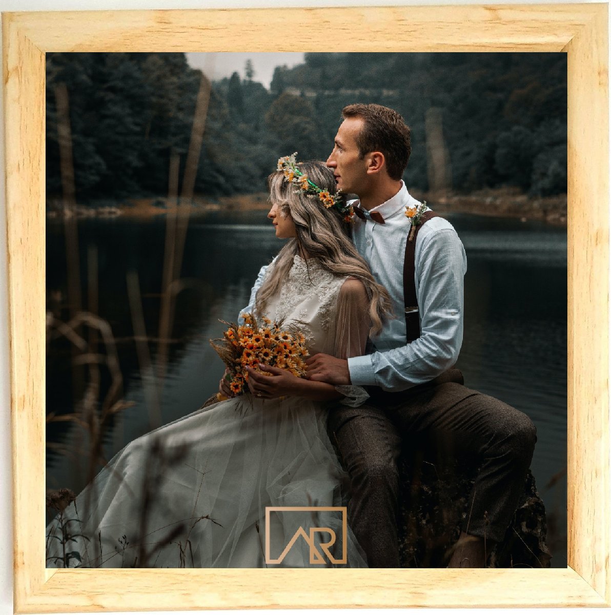 Ramka na zdjęcie, kwadratowa 10x10 naturalny brąz