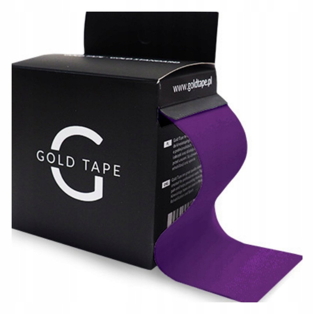 Tejpy Taśmy Kinesiotaping Plastry Gold Tape 5Cmx5M Fiolet