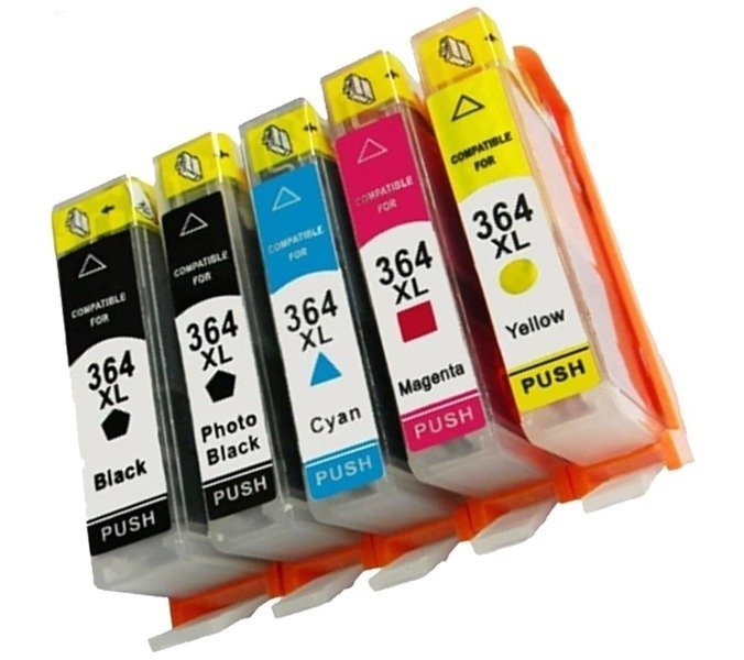 5x Tusz 364 XL C6380 D5460 6510 5524 B109 Chip