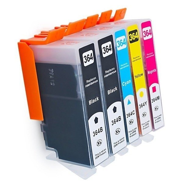 5x Tusze Do Drukarki Hp 364 XL 5520 5524 Nowe Chip