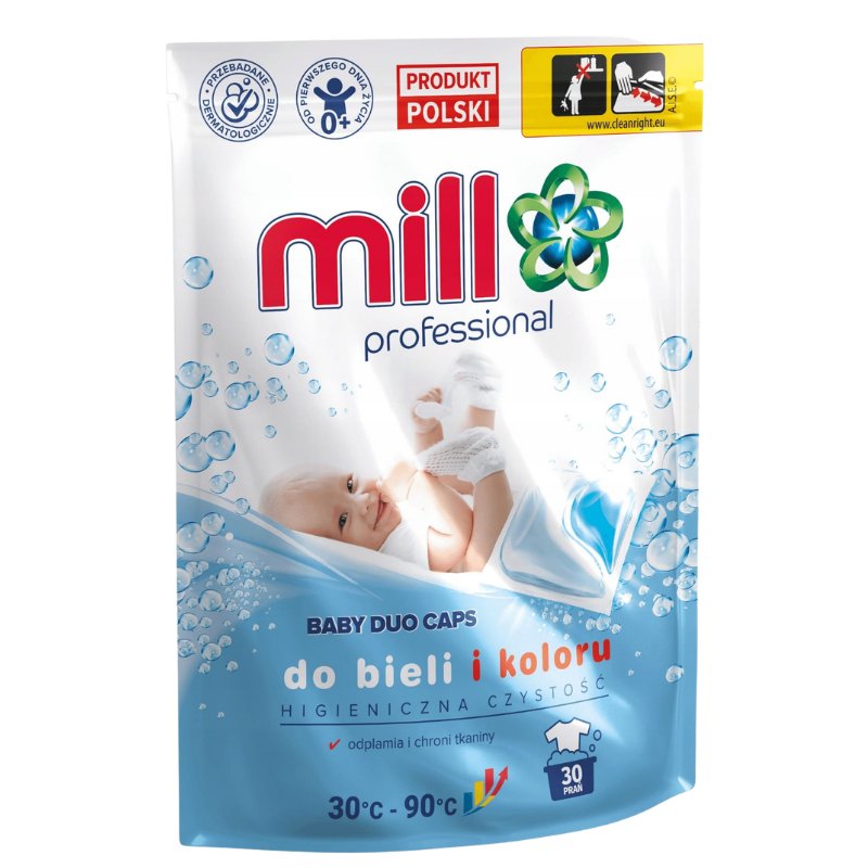 Mill Professional Baby Duo Caps Uniweralne Kapsułki do Prania 30 Sztuk