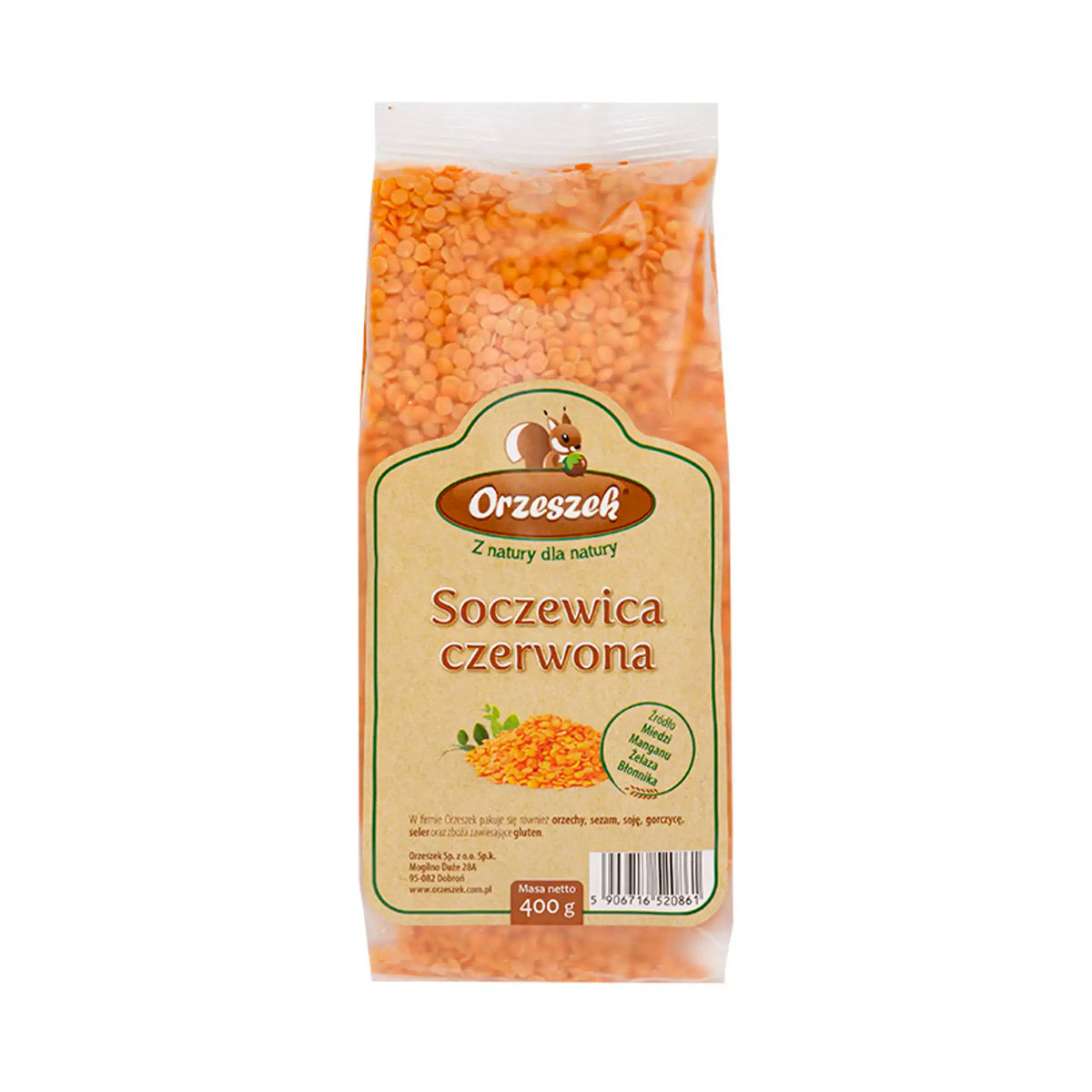 Soczewica czerwona Orzeszek 400 g