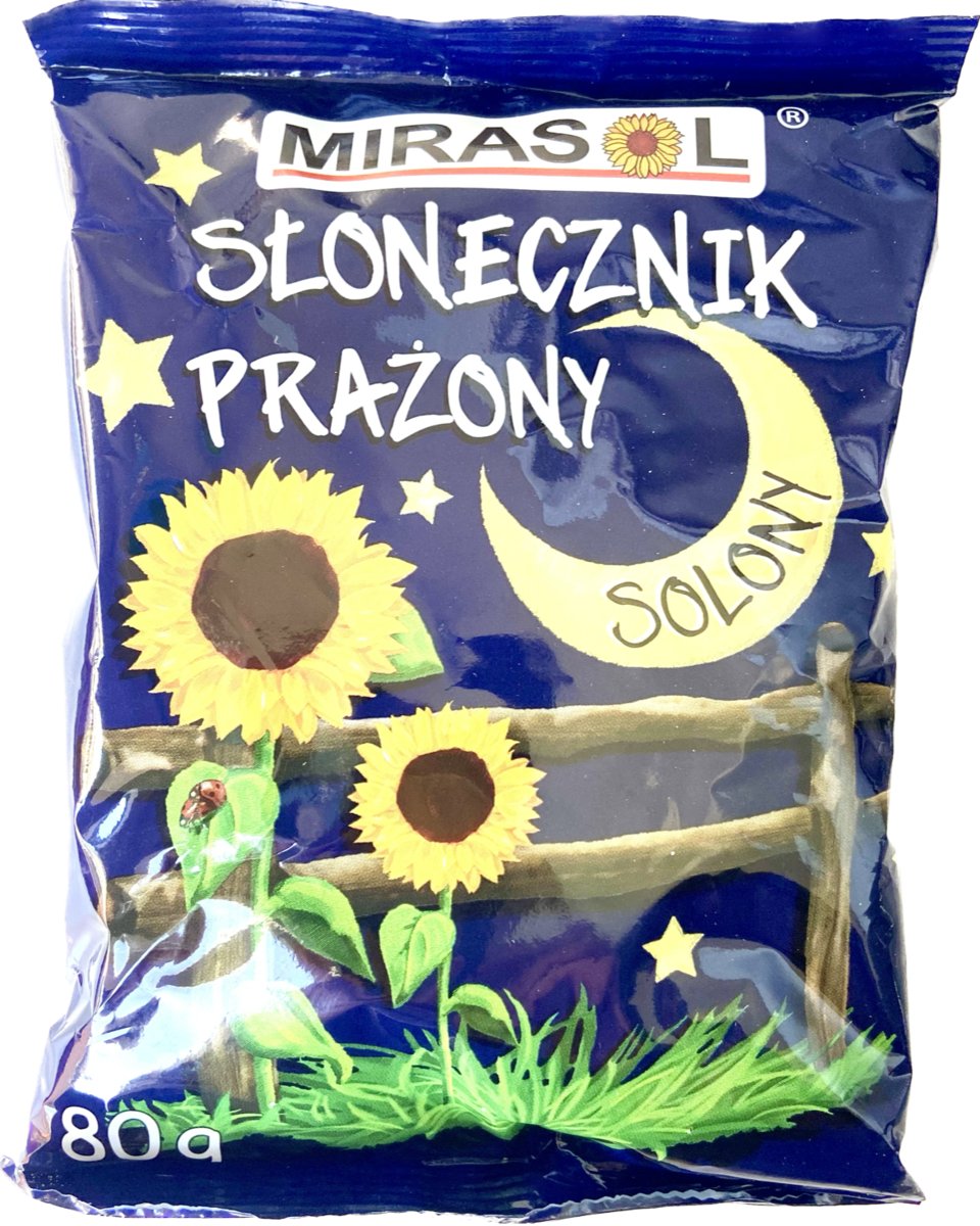 SŁONECZNIK CZARNY PRAŻONY 80g. SOLONY MIRASOL