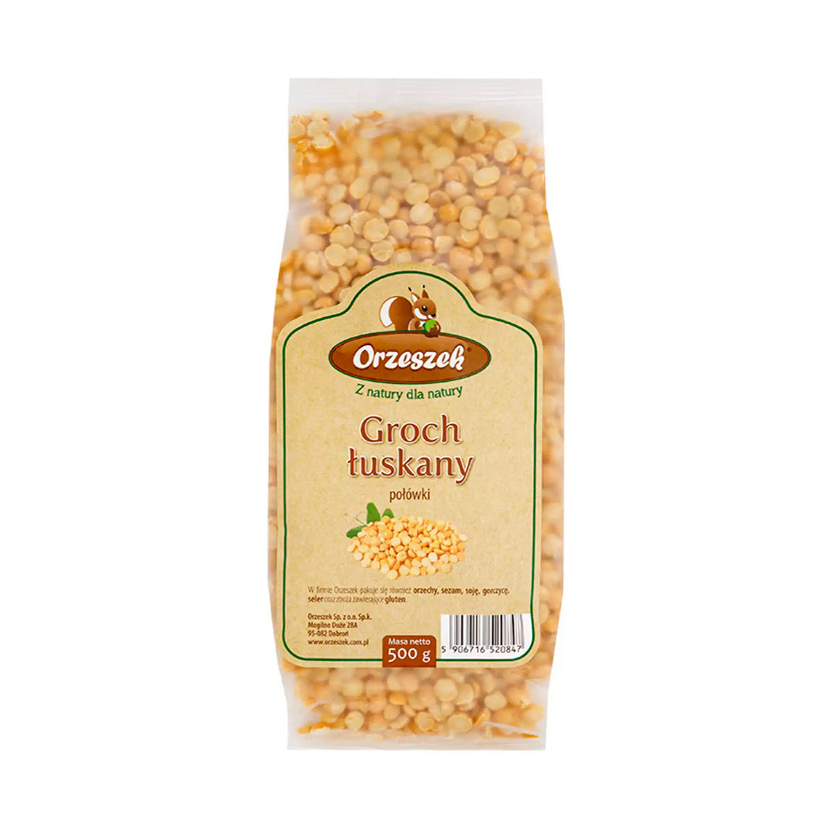 Groch łuskany połówka Orzeszek 500 g