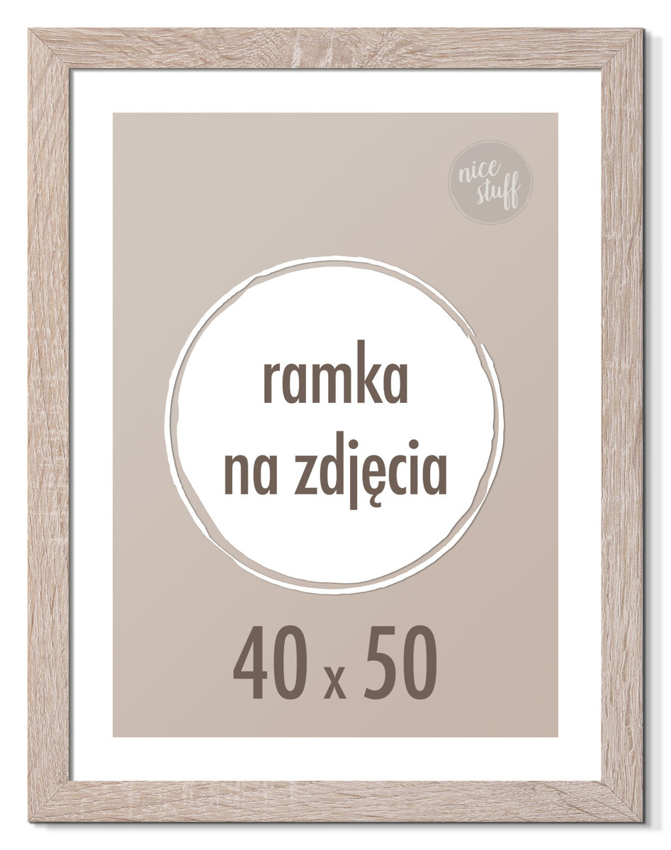 Ramka 40X50 Cm Na Zdjęcia Foto Rama 50X40 Dąb Sonoma Brązowa