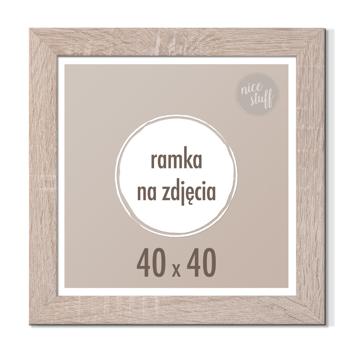 Ramka 40X40 Cm Na Zdjęcia Foto Rama Dąb Sonoma Brązowa
