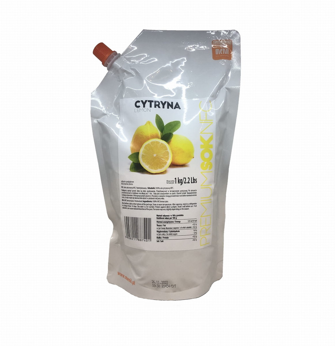 Sok NFC cytryna premium Menii 1kg