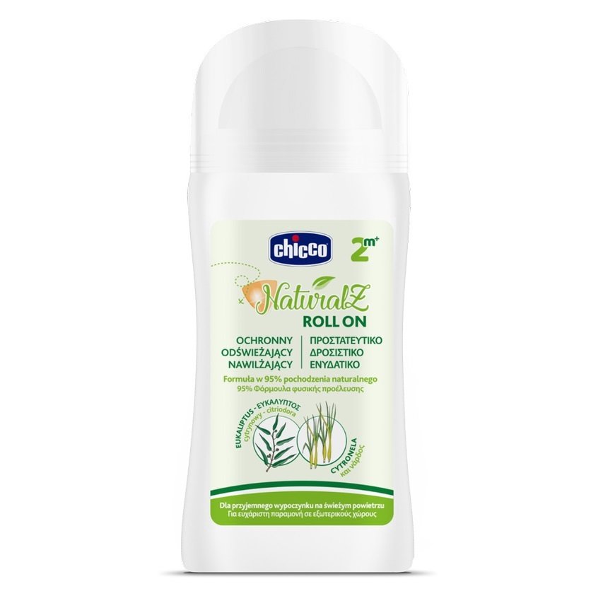 Zdjęcia - Odstraszacz owadów i zwierząt Chicco NATURALZ Roll-on ochronny o potrójnym działaniu 60ml 2m+ 