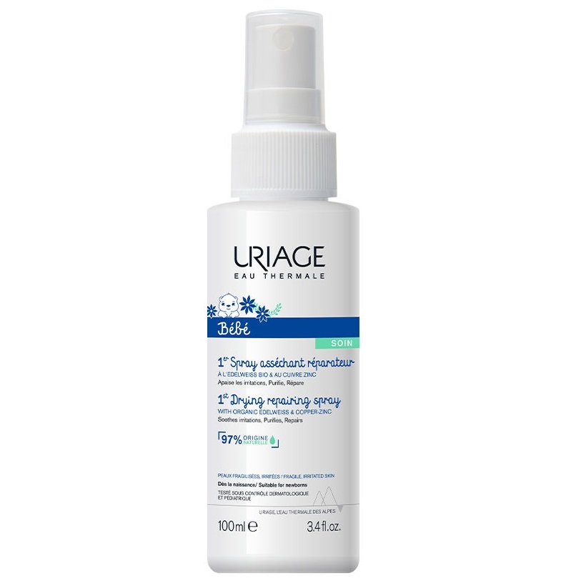 Uriage Bébé 1er Cu-Zn Bebe Spray wysuszający preparat zawierający miedź i cynk dla dzieci 40 ml