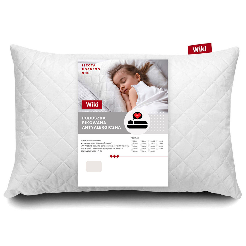 Poduszka 60x80 Pikowana Granulat z Suwakiem
