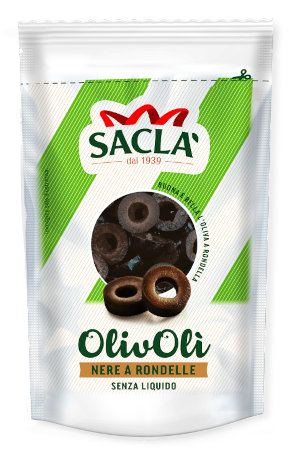 Sacla OlivOli Nere Czarne Oliwki Krojone 75g
