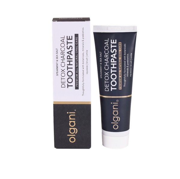 Olgani Detox Charcoal Toothpaste, Pasta Do Zębów Z Aktywnym Węglem I Olejem Kokosowym Mięta I Sól Morska, 75ml