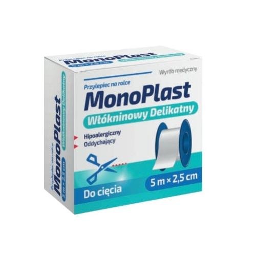 MonoPlast włókninowy delikatny przylepiec na rolce 5m x 2,5cm 1 sztuka