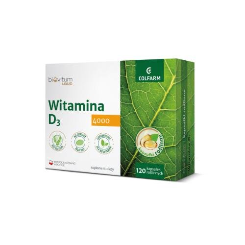Colfarm, Biovitum Liquid Witamina D3 4000, 120 kaps.