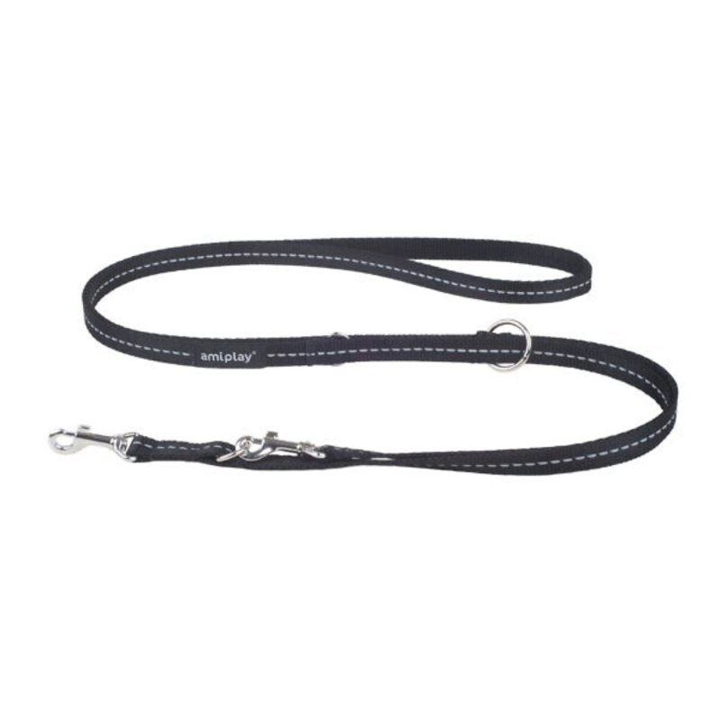Ami Play Smycz Reflective 6w1 M 100-200cm Czarna