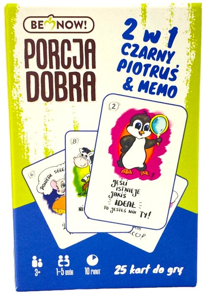 Karty do gry 2w1 - Czarny Piotruś & Memo Porcja Dobra