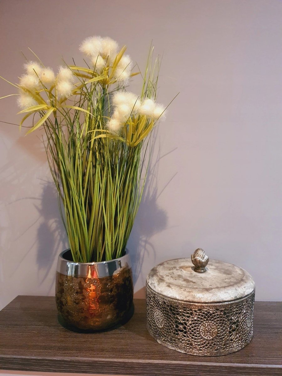 Trawa W Doniczce Sztuczna Roślina Kwiaty 45Cm