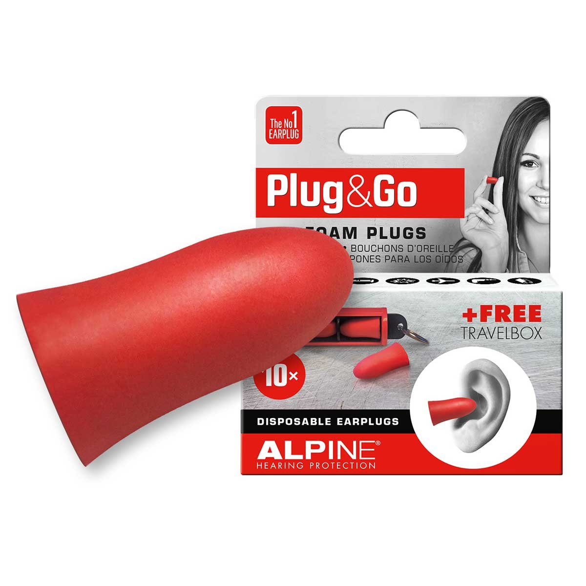 Alpine, Zatyczki stopery do uszu, Plug&Go, 10 szt.